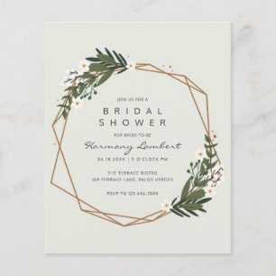 Boho Geometric Gold Greenery Budget Brautparty