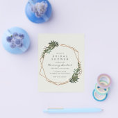 Boho Geometric Gold Greenery Budget Brautparty Flyer (Einzeln)