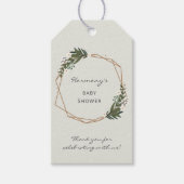 Boho Geometric Greenery Gender Neutral Baby Dusche Geschenkanhänger (Vorderseite)