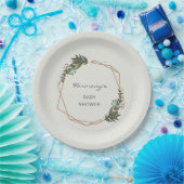 Boho Geometric Greenery Gender Neutral Baby Dusche Pappteller (Party)