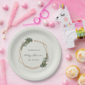 Boho Geometric Greenery Gender Neutral Baby Dusche Pappteller (Party)