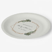 Boho Geometric Greenery Gender Neutral Baby Dusche Pappteller (Schrägansicht)