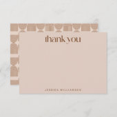 Boho Geometric Lines Terracotta Custom Dusche Dankeskarte (Vorne/Hinten)