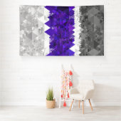 Boho Geometric Mod Retro Greygender Prix Flag Banner (Insitu)
