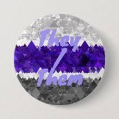 Boho Geometric Mod Retro Greygender Prix Flag Button (Vorderseite)