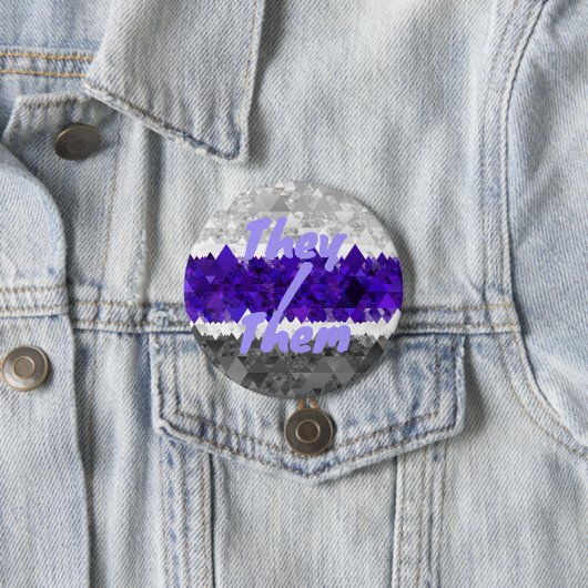 Boho Geometric Mod Retro Greygender Prix Flag Button (Beispiel)