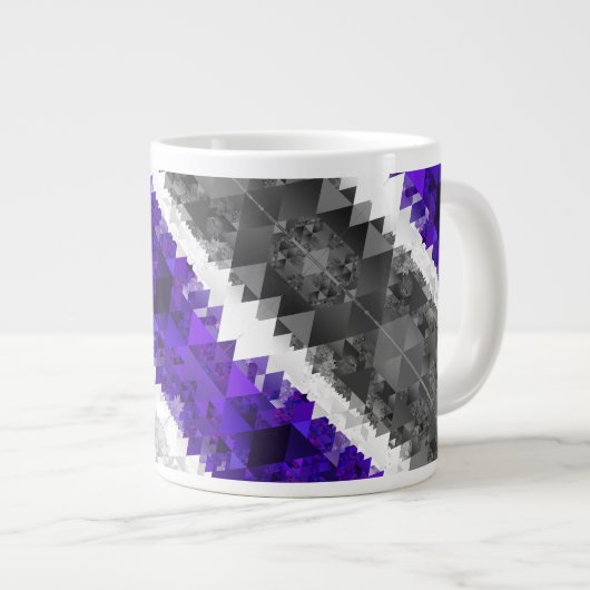 Boho Geometric Mod Retro Greygender Prix Flag Jumbo-Tasse (Vorderseite Rechts)