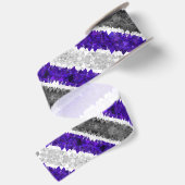 Boho Geometric Mod Retro Greygender Prix Flag Satinband (Rückseite)