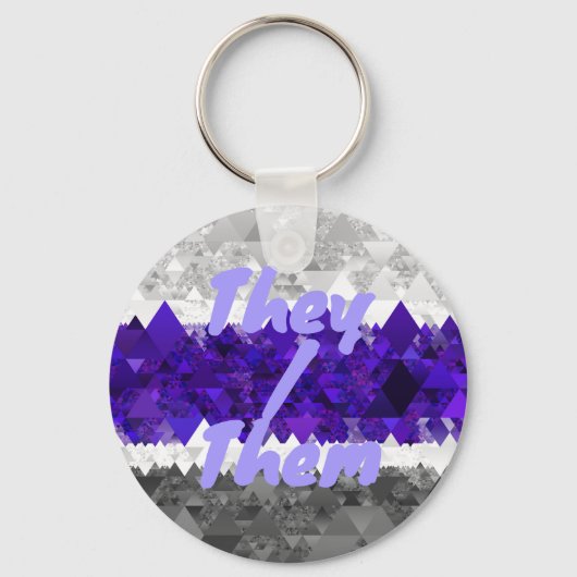 Boho Geometric Mod Retro Greygender Prix Flag Schlüsselanhänger (Vorderseite)