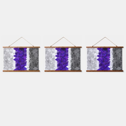 Boho Geometric Mod Retro Greygender Prix Flag Wandteppich Mit Holzrahmen (Dreifach)
