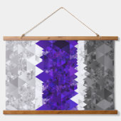 Boho Geometric Mod Retro Greygender Prix Flag Wandteppich Mit Holzrahmen (Vorderseite 2)