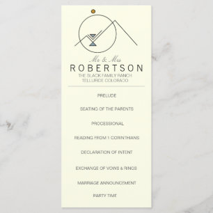 Boho Geometric Mountains   Hochzeitskarte Programm