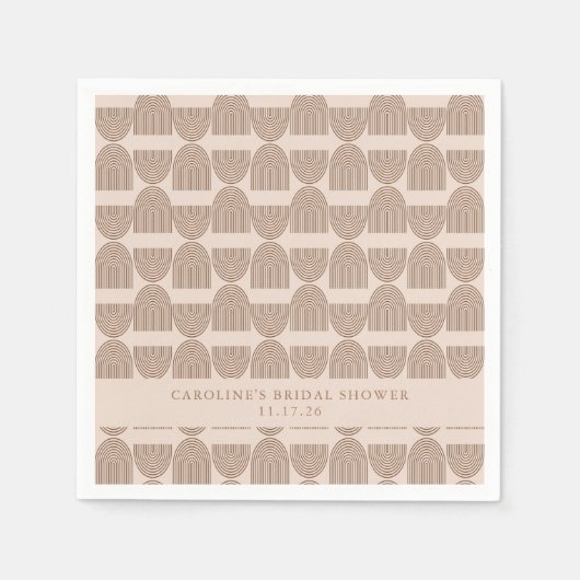 Boho Geometric Terracotta Custom Brautparty Serviette (Vorderseite)