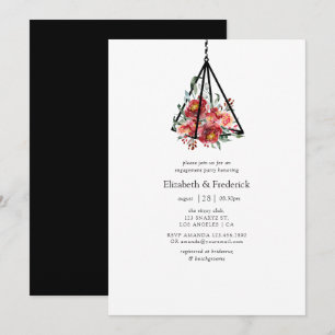 Boho Geometric Terrarium Floral Engagement Party Einladung