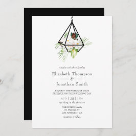 Boho Geometric Terrarium Floral Wedding Einladung