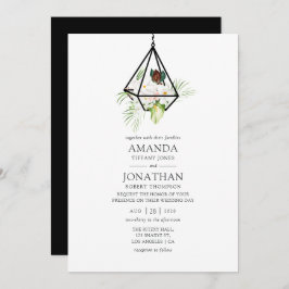 Boho Geometric Terrarium Floral Wedding Einladung