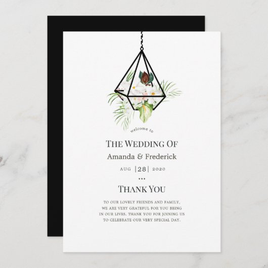 Boho Geometric Terrarium Floral Wedding Programm (Vorne/Hinten)