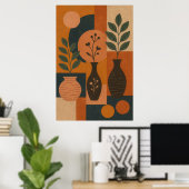 Boho Geometric Wall Art – Abstract Minimalist Post Poster (Heimbüro)