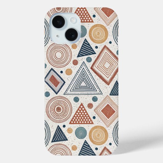 Boho Geometrie Abstrakte Formen Terracotta Muster Case-Mate iPhone Hülle (Rückseite)