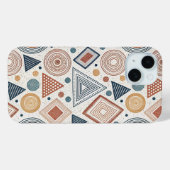 Boho Geometrie Abstrakte Formen Terracotta Muster Case-Mate iPhone Hülle (Rückseite (Horizontal))
