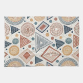 Boho Geometrie Abstrakte Formen Terracotta Muster Geschirrtuch (Horizontal)