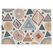 Boho Geometrie Abstrakte Formen Terracotta Muster Große Geschenktüte (Rückseite)