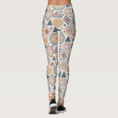 Boho Geometrie Abstrakte Formen Terracotta Muster Leggings (Rückseite)