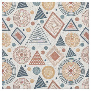 Boho Geometrie Abstrakte Formen Terracotta Muster Stoff
