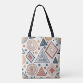 Boho Geometrie Abstrakte Formen Terracotta Muster Tasche (Rückseite)
