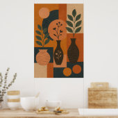 Boho-Geometrie-Wandkunst – Abstrakter Minimalistis Poster (Küche)