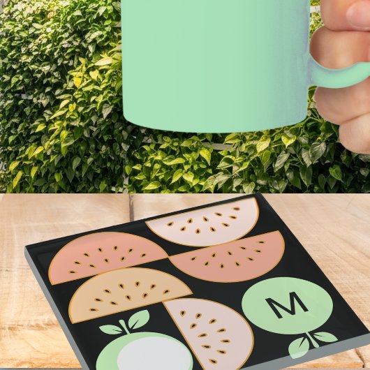 Boho Geometrisch Mittelalterliche Moderne Früchte- Glasuntersetzer