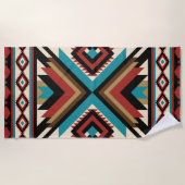 Boho Geometrisch Strandtuch (Vorderseite)