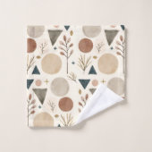 Boho-geometrische botanische Musterdesign 385 Badhandtuch Set (Waschlappen)