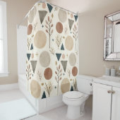 Boho-geometrische botanische Musterdesign 385 Duschvorhang (Beispiel)
