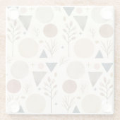 Boho-geometrische botanische Musterdesign 385 Glasuntersetzer (Rückseite)