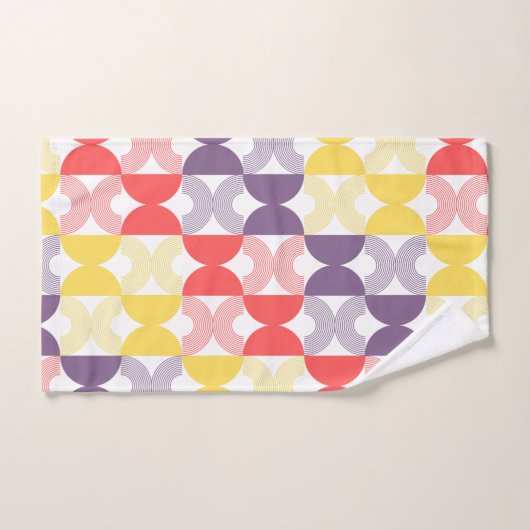 Boho geometrische moderne Retro-50er farbig Badhandtuch Set (Handtuch)