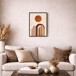 Boho-Geometrischer Bogen Minimal Terrakotta Abstra Leinwanddruck