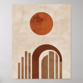 Boho-Geometrischer Bogen Minimal Terrakotta Abstra Poster (Vorne)