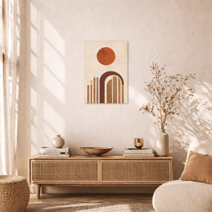 Boho-Geometrischer Bogen Minimal Terrakotta Abstra Poster