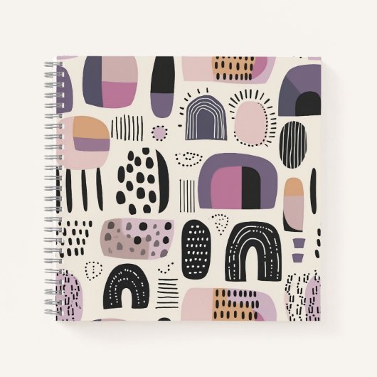 Boho geometrisches abstraktes Muster Notizblock (Vorderseite)