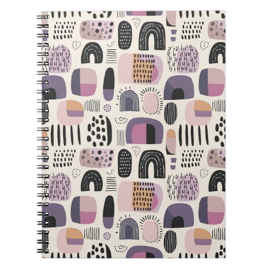 Boho geometrisches abstraktes Muster Notizblock (Vorderseite)