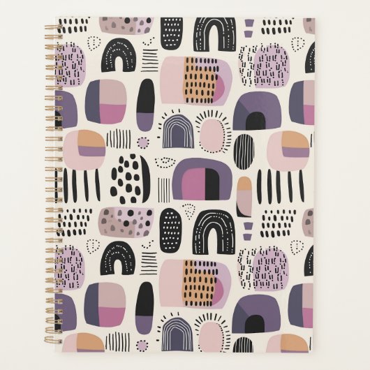Boho geometrisches abstraktes Muster Planer (Vorderseite)