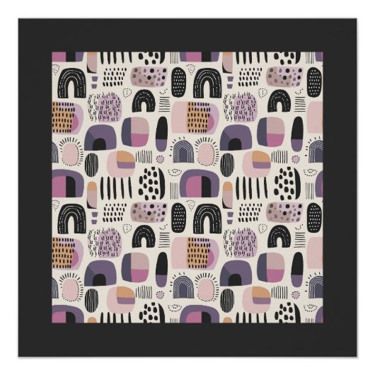 Boho geometrisches abstraktes Muster Poster (Vorderseite)