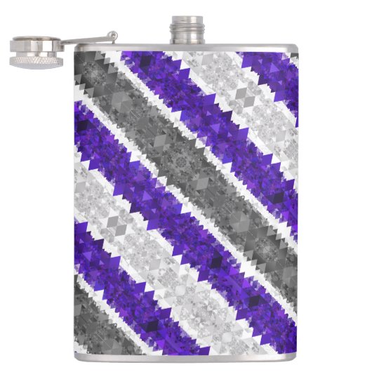 Boho-Geometrisches-Mod-Retro-Greygender-Stolz-Flag Flachmann (Geöffnet)