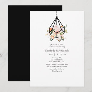 Boho-Geometrisches-Terrarium-Floral-Paar-Duschpart Einladung