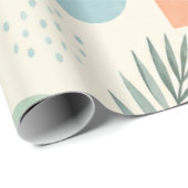 Boho-Geometrisches Tropen-Geschenkpapier Geschenkpapier (Rolleneckpunkt)