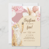 Boho Gepard Savanne Geburtstag Einladung (Vorderseite)