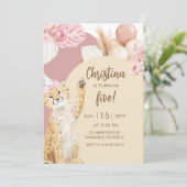 Boho Gepard Savanne Geburtstag Einladung (Stehend Vorderseite)