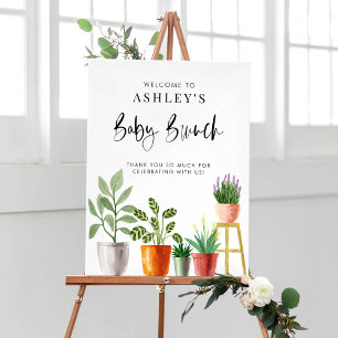 Boho gepotted Houseplant Babydusche Brunch Begrüßu Poster