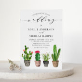Boho gepotted Sukkulenten und Cactus QR Code Weddi Einladungspostkarte